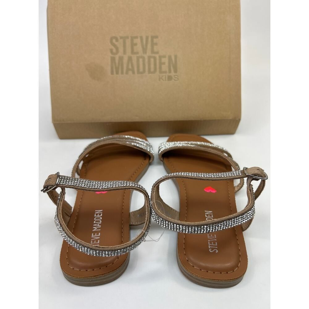 Steve Madden Silver Rhinestone Sandals Size 2 - Picture 3 of 4